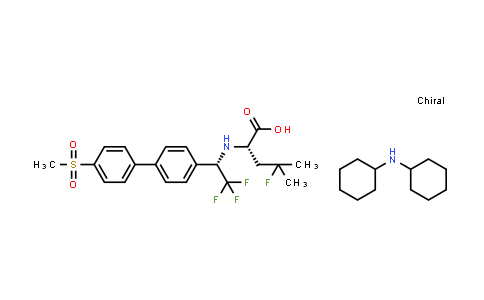 CAS No. 1064076-86-3, Dicyclohexylamine (S)-4-fluoro-4-methyl-2-(((S)-2,2,2-trifluoro-1-(4'-(methylsulfonyl)-[1,1'-biphenyl]-4-yl)ethyl)amino)pentanoate