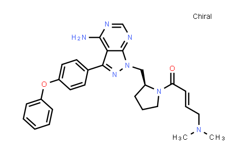 CAS No. 1065473-66-6, 2-Buten-1-one, 1-[(2S)-2-[[4-amino-3-(4-phenoxyphenyl)-1H-pyrazolo[3,4-d]pyrimidin-1-yl]methyl]-1-pyrrolidinyl]-4-(dimethylamino)-, (2E)-