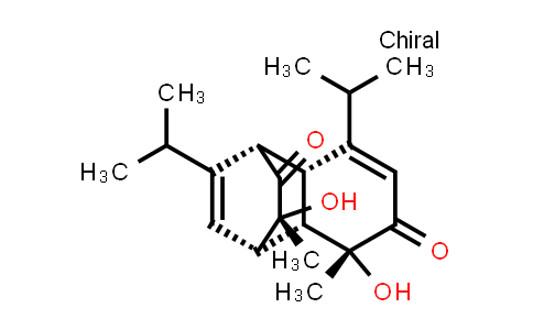 CAS No. 106623-23-8, 1,4-Ethanonaphthalene-6,10(4H)-dione,4,4a,5,8a-tetrahydro-5,9-dihydroxy-5,9-dimethyl-2,8-bis(1-methylethyl)-, [1S-[1α,4α,4aα,5β,8aα,9S*]]-