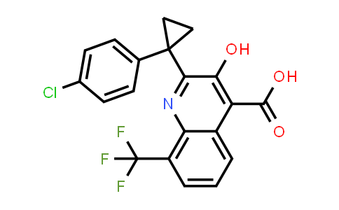 CAS No. 1067186-56-4, 2-[1-(4-Chlorophenyl)cyclopropyl]-3-hydroxy-8-(trifluoromethyl)quinoline-4-carboxylic acid