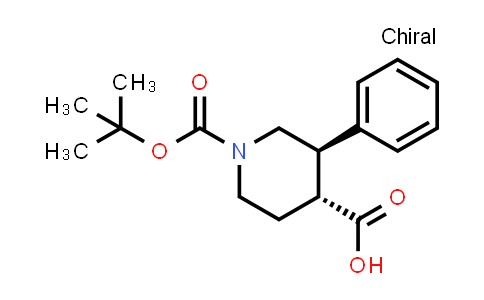 CAS No. 1068522-17-7, rel-(3R,4R)-1-(tert-Butoxycarbonyl)-3-phenylpiperidine-4-carboxylic acid
