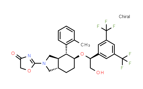 CAS No. 1070763-58-4, 2-((3aR,4R,5S,7aS)-5-((S)-1-(3,5-bis(trifluoromethyl)phenyl)-2-hydroxyethoxy)-4-(o-tolyl)hexahydro-1H-isoindol-2(3H)-yl)oxazol-4(5H)-one