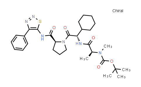 CAS No. 1071979-62-8, L-Prolinamide, N-[(1,1-dimethylethoxy)carbonyl]-N-methyl-L-alanyl-(2S)-2-cyclohexylglycyl-N-(4-phenyl-1,2,3-thiadiazol-5-yl)-