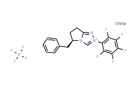CAS No. 1072808-07-1, (R)-5-Benzyl-2-(perfluorophenyl)-6,7-dihydro-5H-pyrrolo[2,1-c][1,2,4]triazol-2-ium tetrafluoroborate