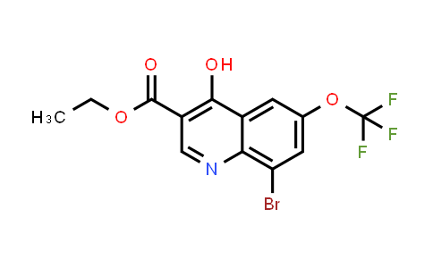 CAS No. 1072944-81-0, Ethyl 8-bromo-4-hydroxy-6-(trifluoromethoxy)quinoline-3-carboxylate