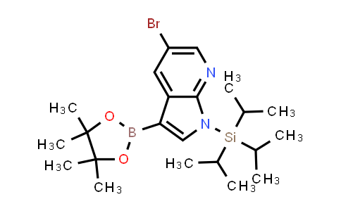 CAS No. 1073338-96-1, 5-bromo-3-(4,4,5,5-tetramethyl-1,3,2-dioxaborolan-2-yl)-1-(triisopropylsilyl)-1H-pyrrolo[2,3-b]pyridine