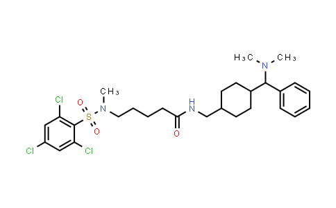 CAS No. 1073693-47-6, Pentanamide, N-[[4-[(dimethylamino)phenylmethyl]cyclohexyl]methyl]-5-[methyl[(2,4,6-trichlorophenyl)sulfonyl]amino]-