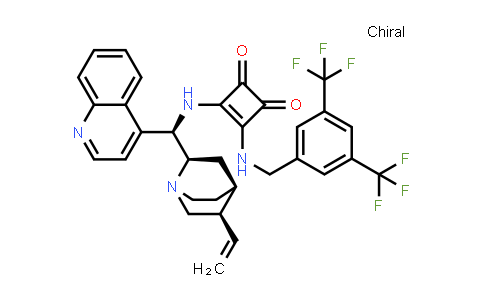 CAS No. 1073917-09-5, 3-[[[3,5-Bis(trifluoromethyl)phenyl]methyl]amino]-4-[(9R)-cinchonan-9-ylamino]-3-cyclobutene-1,2-dione