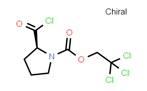 CAS No. 107454-63-7, 1-Pyrrolidinecarboxylic acid, 2-(chlorocarbonyl)-, 2,2,2-trichloroethyl ester, (2S)-