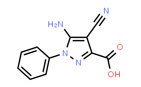 CAS No. 1076197-28-8, 5-amino-4-cyano-1-phenyl-1H-pyrazole-3-carboxylic acid