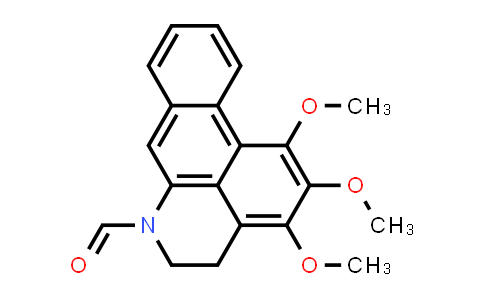CAS No. 107633-69-2, 6H-Dibenzo[de,g]quinoline-6-carboxaldehyde, 4,5-dihydro-1,2,3-trimethoxy-