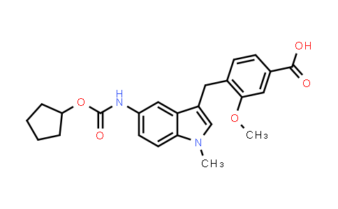 CAS No. 107754-20-1, 4-((5-(((Cyclopentyloxy)carbonyl)amino)-1-methyl-1H-indol-3-yl)methyl)-3-methoxybenzoic acid