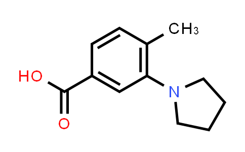 CAS No. 107946-74-7, 4-Methyl-3-(1-pyrrolidinyl)benzoic acid