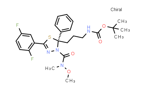 CAS No. 1079843-65-4, (R)-tert-butyl (3-(5-(2,5-difluorophenyl)-3-(methoxy(methyl)carbamoyl)-2-phenyl-2,3-dihydro-1,3,4-thiadiazol-2-yl)propyl)carbamate
