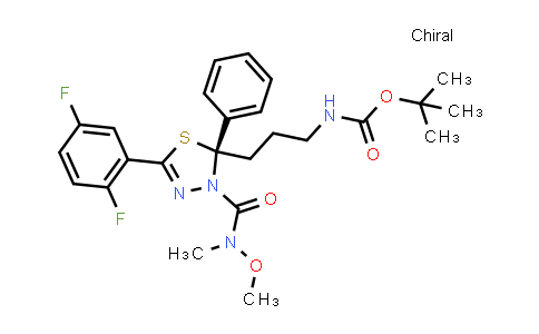 CAS No. 1079843-66-5, (S)-tert-butyl (3-(5-(2,5-difluorophenyl)-3-(methoxy(methyl)carbamoyl)-2-phenyl-2,3-dihydro-1,3,4-thiadiazol-2-yl)propyl)carbamate