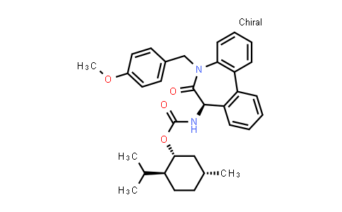 CAS No. 1083065-09-1, Carbamic acid, N-[(7R)-6,7-dihydro-5-[(4-methoxyphenyl)methyl]-6-oxo-5H-dibenz[b,d]azepin-7-yl]-, (1R,2S,5R)-5-methyl-2-(1-methylethyl)cyclohexyl ester