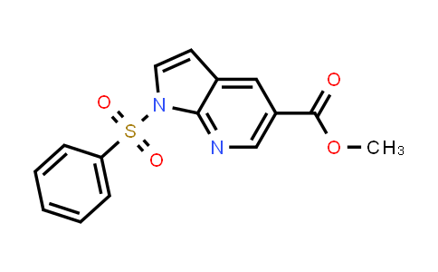 CAS No. 1083181-12-7, 1H-Pyrrolo[2,3-b]pyridine-5-carboxylic acid, 1-(phenylsulfonyl)-, methyl ester
