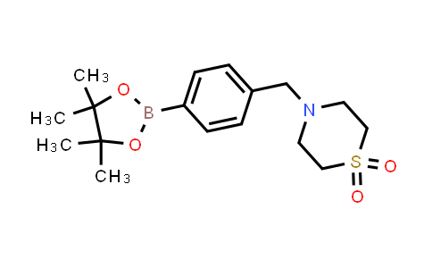 CAS No. 1092563-25-1, 4-[4-(4,4,5,5-Tetramethyl[1,3,2]dioxaborolan-2-yl)benzyl]thiomorpholine 1,1-dioxide