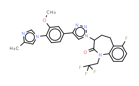 DY505963 | 1093978-89-2 | 6-氟-1,3,4,5-四氢-3-[4-[3-甲氧基-4-(4-甲基-1H-咪唑-1-基)苯基]-1H-1,2,3-三唑-1-基]-1-(2,2,2-三氟乙基)-2H-1-苯并氮杂卓-2-酮