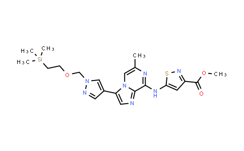 CAS No. 1094070-53-7, 3-Isothiazolecarboxylic acid, 5-[[6-methyl-3-[1-[[2-(trimethylsilyl)ethoxy]methyl]-1H-pyrazol-4-yl]imidazo[1,2-a]pyrazin-8-yl]amino]-, methyl ester