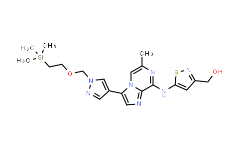 CAS No. 1094070-54-8, 3-Isothiazolemethanol, 5-[[6-methyl-3-[1-[[2-(trimethylsilyl)ethoxy]methyl]-1H-pyrazol-4-yl]imidazo[1,2-a]pyrazin-8-yl]amino]-