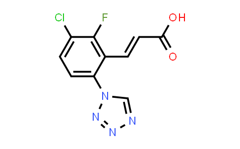 CAS No. 1094106-58-7, (E)-3-(3-Chloro-2-fluoro-6-(1H-tetrazol-1-yl)phenyl)acrylic acid