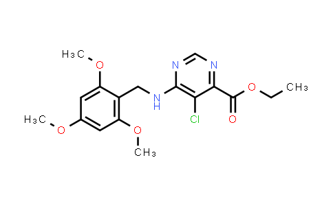 1097250-84-4 | 4-Pyrimidinecarboxylic acid, 5-chloro-6-[[(2,4,6-trimethoxyphenyl)methyl]amino]-, ethyl ester