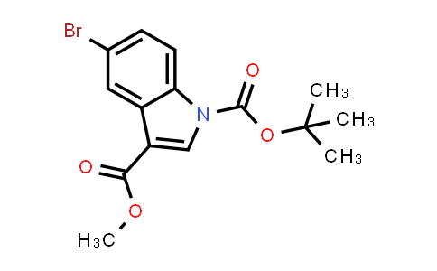 CAS No. 1100052-64-9, 1H-Indole-1,3-dicarboxylic acid, 5-bromo-, 1-(1,1-dimethylethyl) 3-methyl ester
