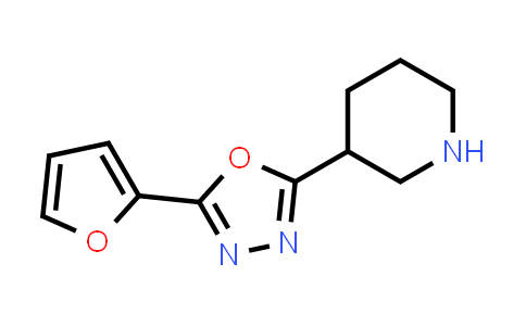 CAS No. 1105189-75-0, 2-(Furan-2-yl)-5-(piperidin-3-yl)-1,3,4-oxadiazole