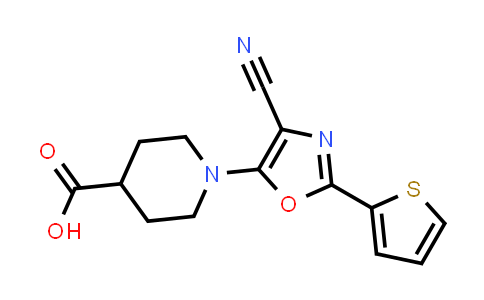 CAS No. 1105195-76-3, 1-[4-Cyano-2-(2-thienyl)-1,3-oxazol-5-yl]piperidine-4-carboxylic acid