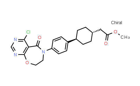 1109277-49-7 | Cyclohexaneacetic acid, 4-[4-(4-chloro-7,8-dihydro-5-oxopyrimido[5,4-f][1,4]oxazepin-6(5H)-yl)phenyl]-, methyl ester, trans-