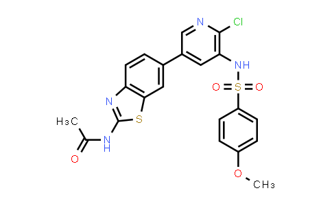 CAS No. 1112980-87-6, N-[6-[6-Chloro-5-[[(4-methoxyphenyl)sulfonyl]amino]-3-pyridinyl]-1,3-benzothiazol-2-yl]acetamide