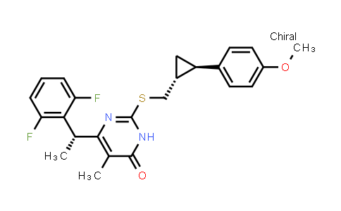 1114507-62-8 | 4(3H)-Pyrimidinone, 6-[(1R)-1-(2,6-difluorophenyl)ethyl]-2-[[[(1R,2R)-2-(4-methoxyphenyl)cyclopropyl]methyl]thio]-5-methyl-