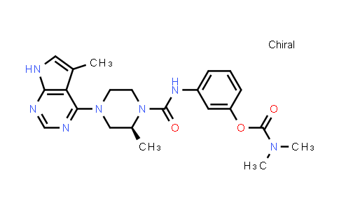 CAS No. 1116570-97-8, Carbamic acid, N,N-dimethyl-, 3-[[[(2S)-2-methyl-4-(5-methyl-7H-pyrrolo[2,3-d]pyrimidin-4-yl)-1-piperazinyl]carbonyl]amino]phenyl ester