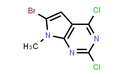 CAS No. 1131992-34-1, 6-Bromo-2,4-dichloro-7-methyl-7H-pyrrolo[2,3-d]pyrimidine