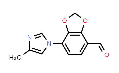CAS No. 1139819-89-8, 1,3-Benzodioxole-4-carboxaldehyde, 7-(4-methyl-1H-imidazol-1-yl)-