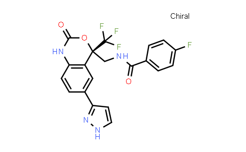 CAS No. 1141877-98-6, Benzamide, N-[[(4S)-1,4-dihydro-2-oxo-6-(1H-pyrazol-3-yl)-4-(trifluoromethyl)-2H-3,1-benzoxazin-4-yl]methyl]-4-fluoro-