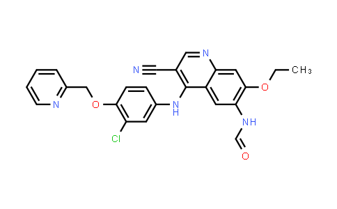 CAS No. 1144516-20-0, N-[4-[[3-Chloro-4-(2-pyridinylmethoxy)phenyl]amino]-3-cyano-7-ethoxy-6-quinolinyl]formamide