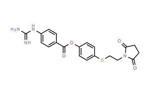 CAS No. 114568-26-2, 4-((2-(2,5-Dioxopyrrolidin-1-yl)ethyl)thio)phenyl 4-guanidinobenzoate