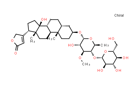 CAS No. 114613-59-1, Card-20(22)-enolide,3-[(6-deoxy-4-O-β-D-glucopyranosyl-3-O-methyl-α-L-glucopyranosyl)oxy]-14-hydroxy-,(3β,5β,17α)-