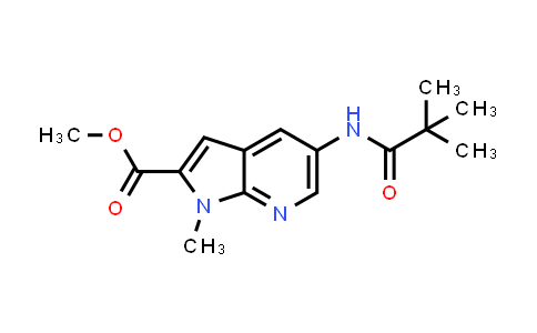 CAS No. 1146215-22-6, 1H-Pyrrolo[2,3-b]pyridine-2-carboxylic acid, 5-[(2,2-dimethyl-1-oxopropyl)amino]-1-methyl-, methyl ester