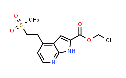 CAS No. 1146222-20-9, 1H-Pyrrolo[2,3-b]pyridine-2-carboxylic acid, 4-[2-(methylsulfonyl)ethyl]-, ethyl ester