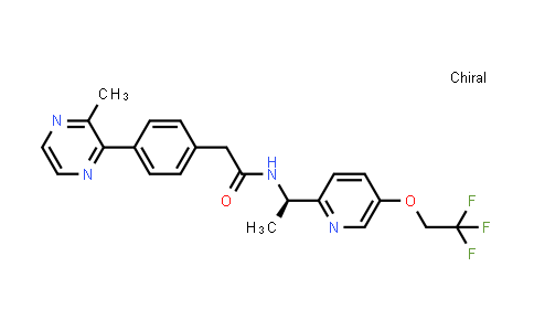 CAS No. 1146395-46-1, 2-[4-(3-Methylpyrazin-2-yl)phenyl]-N-[(1R)-1-[5-(2,2,2-trifluoroethoxy)pyridin-2-yl]ethyl]acetamide