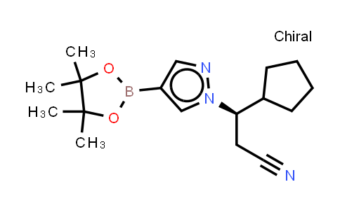 CAS No. 1146629-84-6, 1H-Pyrazole-1-propanenitrile, b-cyclopentyl-4-(4,4,5,5-tetramethyl-1,3,2-dioxaborolan-2-yl)-, (bR)-