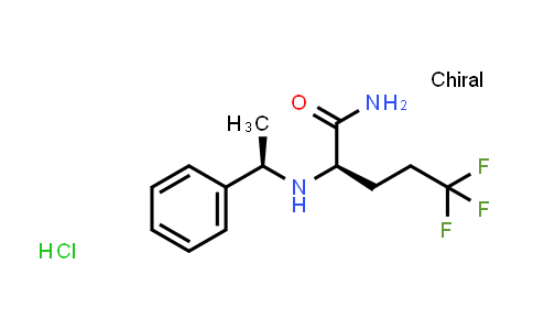 CAS No. 1146699-61-7, (R)-5,5,5-trifluoro-2-(((R)-1-phenylethyl)amino)pentanamide hydrochloride