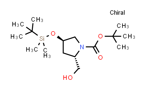 CAS No. 114676-67-4, tert-Butyl (2S,4R)-4-((tert-butyldimethylsilyl)oxy)-2-(hydroxymethyl)pyrrolidine-1-carboxylate