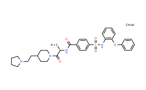 CAS No. 1147098-87-0, Benzamide, N-[(1S)-1-methyl-2-oxo-2-[4-[2-(1-pyrrolidinyl)ethyl]-1-piperidinyl]ethyl]-4-[[(2-phenoxyphenyl)amino]sulfonyl]-