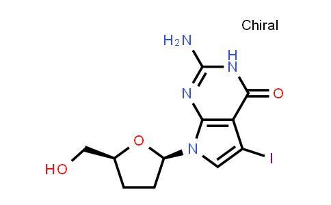 CAS No. 114748-67-3, 2-Amino-7-((2R,5S)-5-(hydroxymethyl)tetrahydrofuran-2-yl)-5-iodo-3,7-dihydro-4H-pyrrolo[2,3-d]pyrimidin-4-one