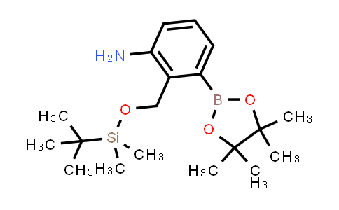 CAS No. 1147531-06-3, 2-(((tert-Butyldimethylsilyl)oxy)methyl)-3-(4,4,5,5-tetramethyl-1,3,2-dioxaborolan-2-yl)aniline