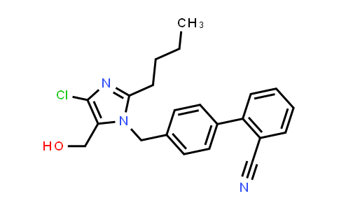 CAS No. 114772-55-3, 2-n-Butyl-4-chloro-1-[(2'-cyanobiphenyl-4-yl)-methyl]-5-(hydroxymethyl)imidazole